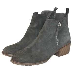 KENZIE Talyn Gray Genuine Suede Leather Ankle Boot Bootie - 9.5
